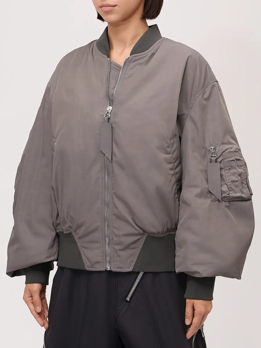 Бомбер однотонный THEATTICO 251WCB00070 - PLL001AA - 084 Серый  Фото 4