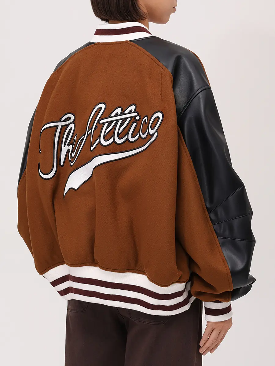 Бомбер комбинированный THEATTICO 251WCB00092 - WWV058AA - 046 Коричневый  Фото 3