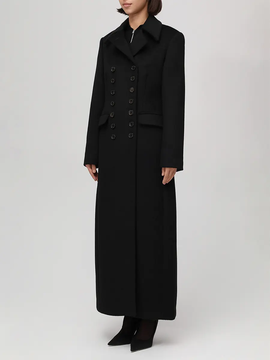 Пальто шерстяное JACOB LEE WWC2062AW25B Черный  Фото 4