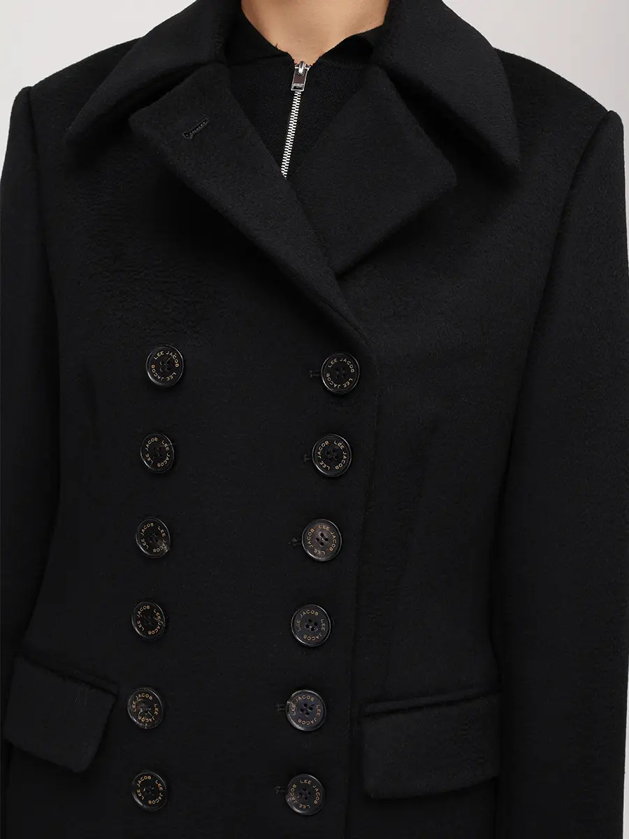 Пальто шерстяное JACOB LEE WWC2062AW25B Черный  Фото 5