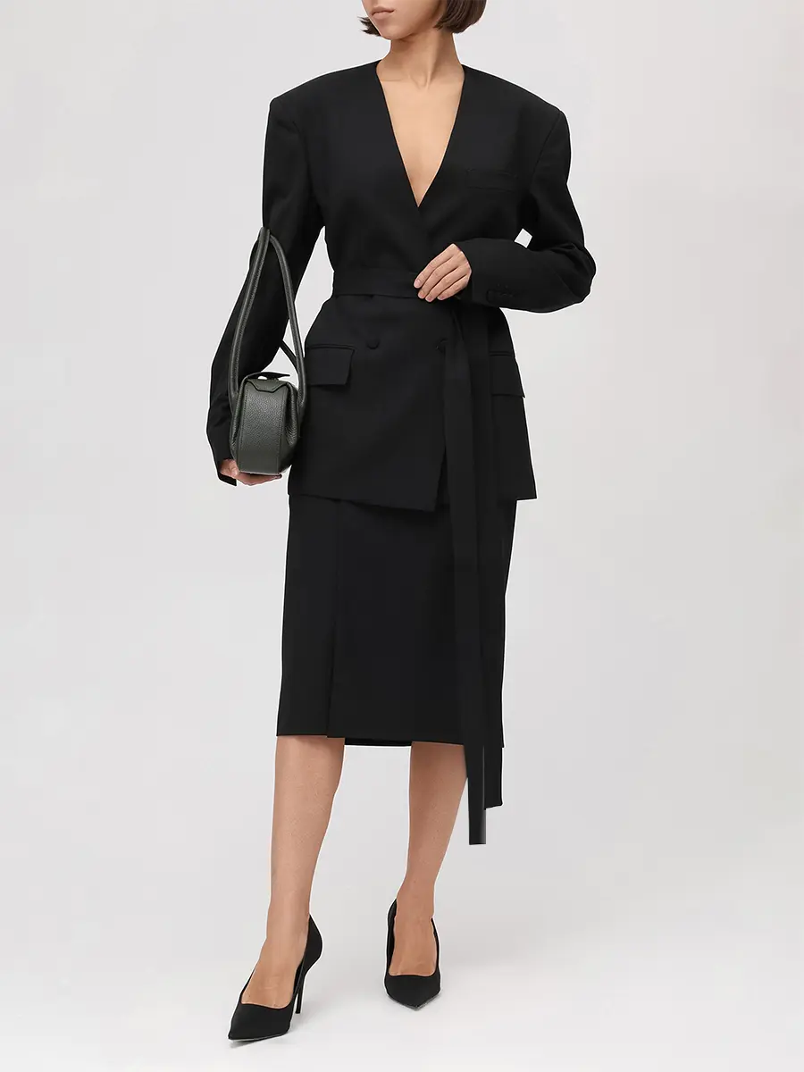 

Пиджак шерстяной, Черный, WWB2055AW25B