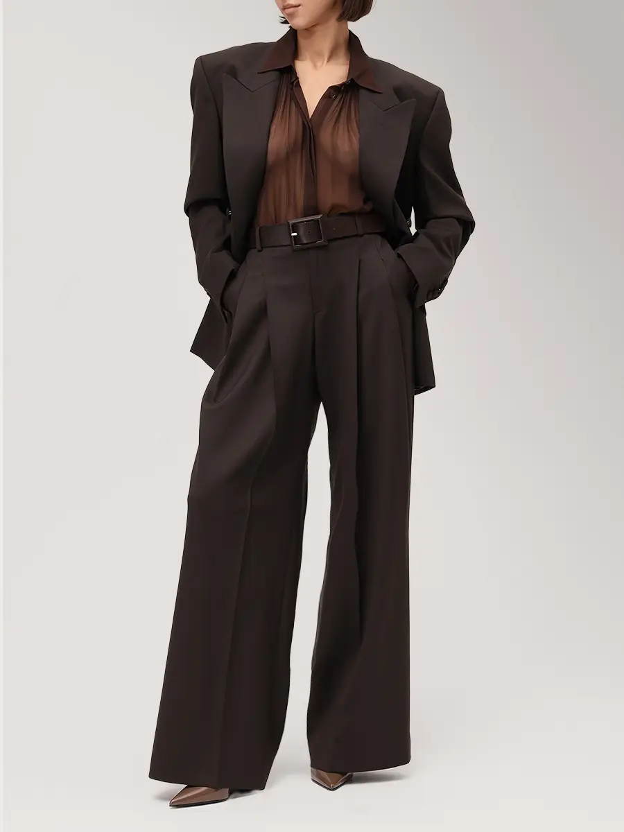 Брюки шерстяные JACOB LEE WWP2053AW25BW Коричневый  Фото 2