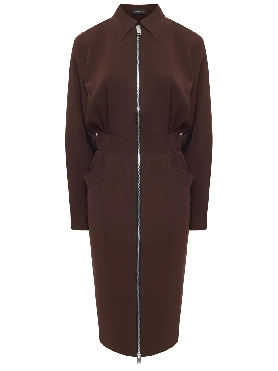 Платье шелковое JACOB LEE WD2008AW25BW Коричневый 