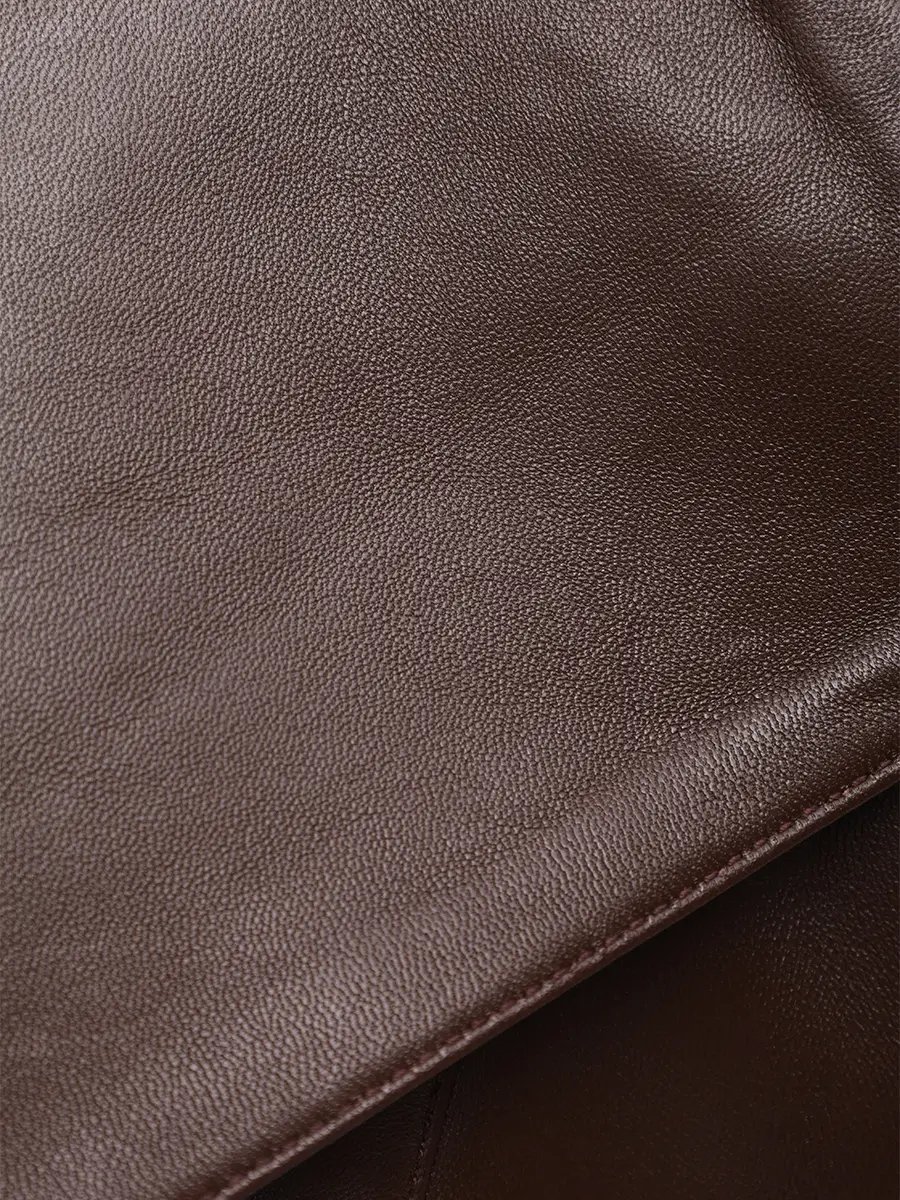 Куртка кожаная с горжеткой JACOB LEE WLJ20128AW25BW Коричневый  Фото 7