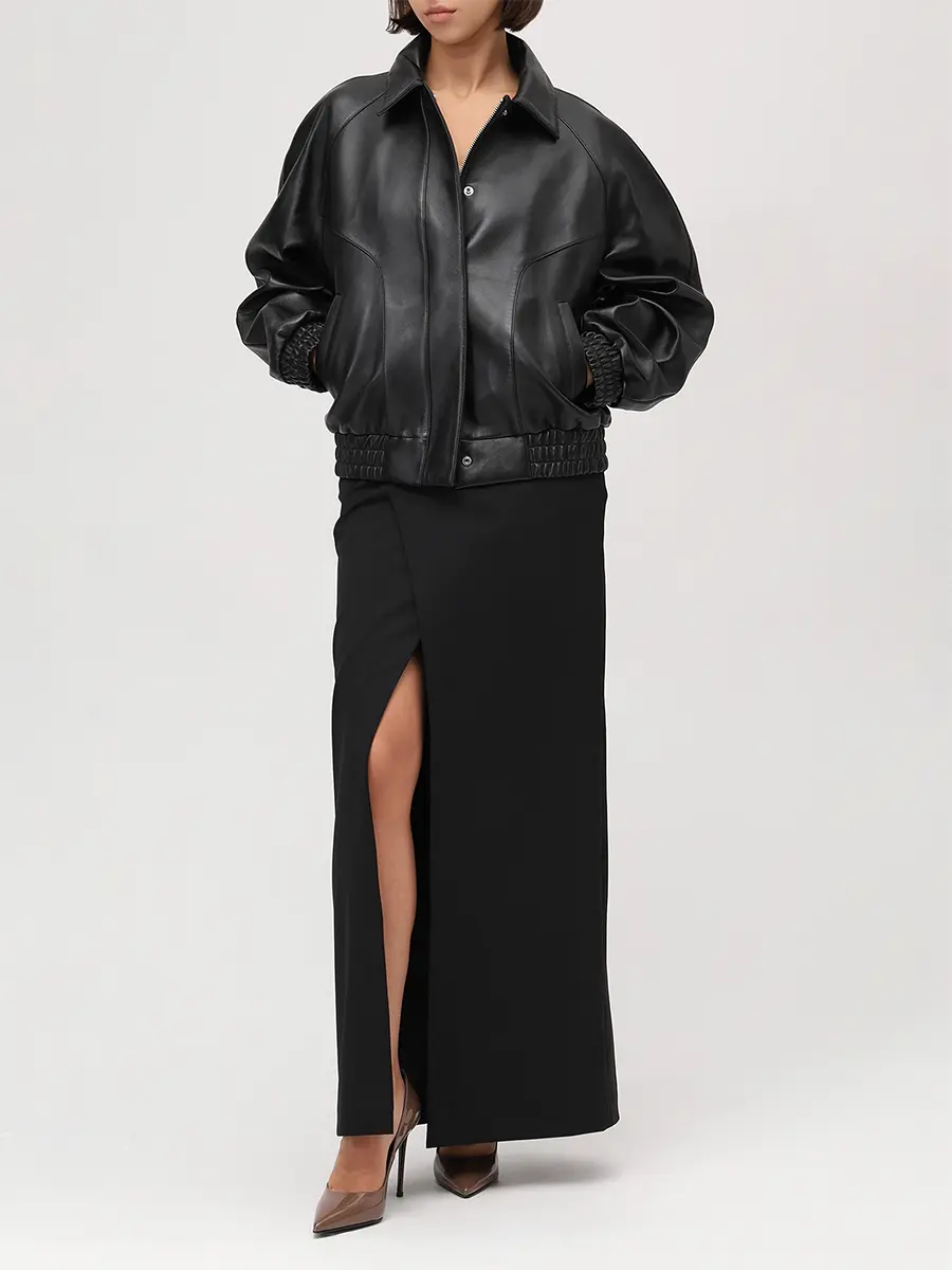 Куртка кожаная JACOB LEE WLJ20131AW25B Черный  Фото 2