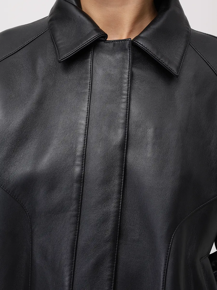 Куртка кожаная JACOB LEE WLJ20131AW25B Черный  Фото 5