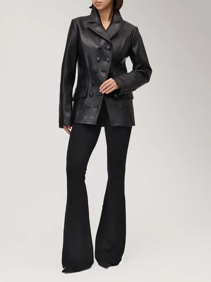 Куртка кожаная JACOB LEE WLB20120AW25B Черный  Фото 2