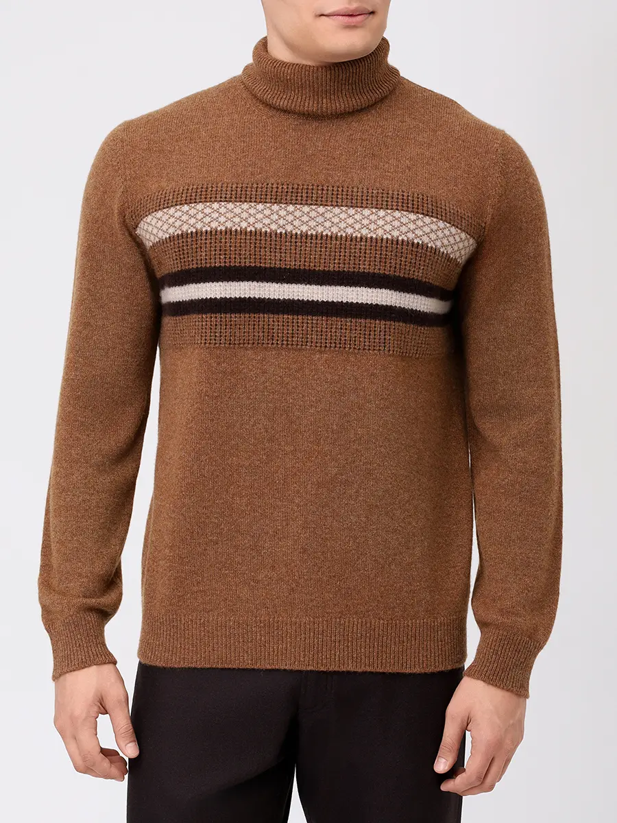 Свитер кашемировый BRETT JOHNSON FW25K30LPCSVIC Коричневый  Фото 4
