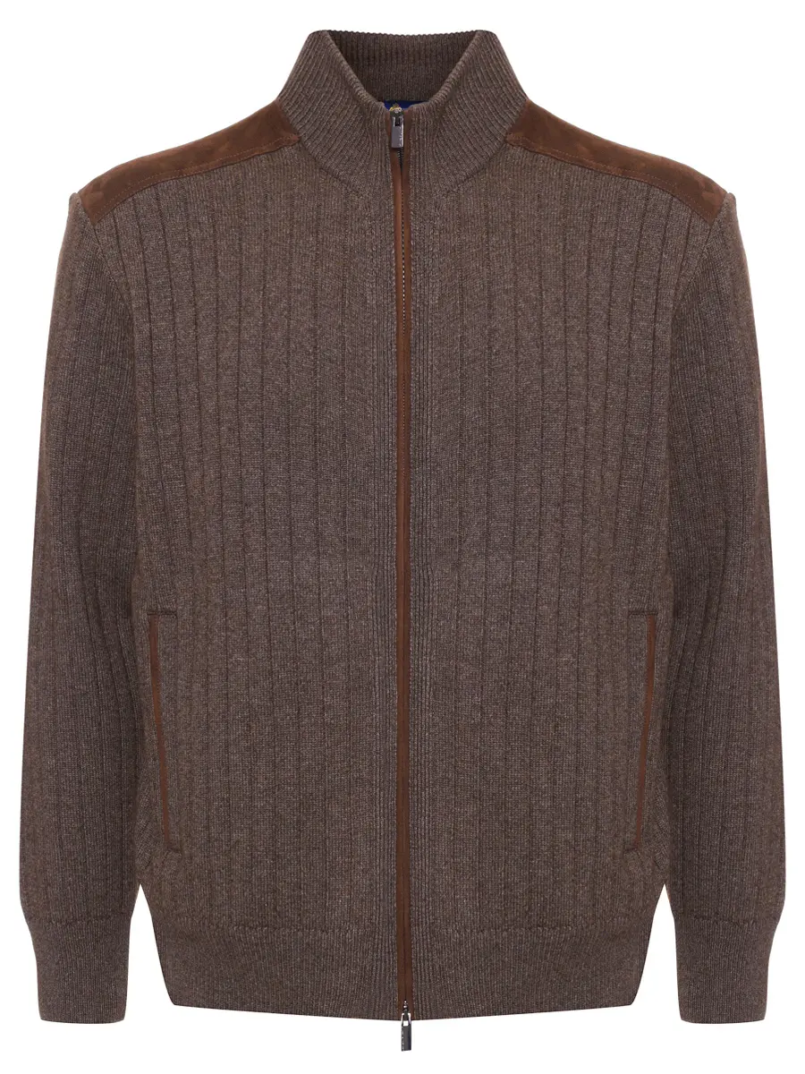 

Кардиган из шерсти и вискозы, Коричневый, 15311210/323