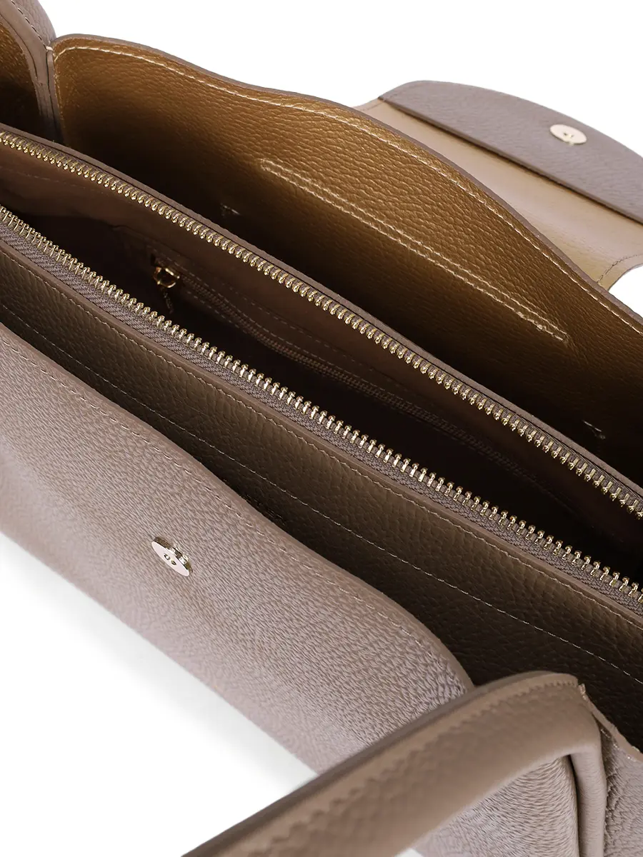 Сумка кожаная Ida Double LANCASTER 470-85-TAUP_IN_OR Светло- Коричневый  Фото 4