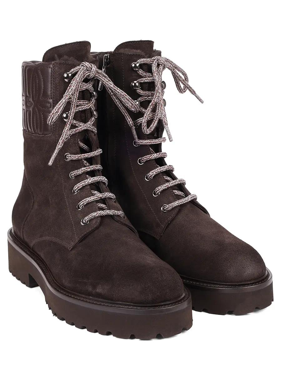 Ботинки замшевые на меху DOUCAL`S DD8817PHILPN786TL03 Коричневый  Фото 2