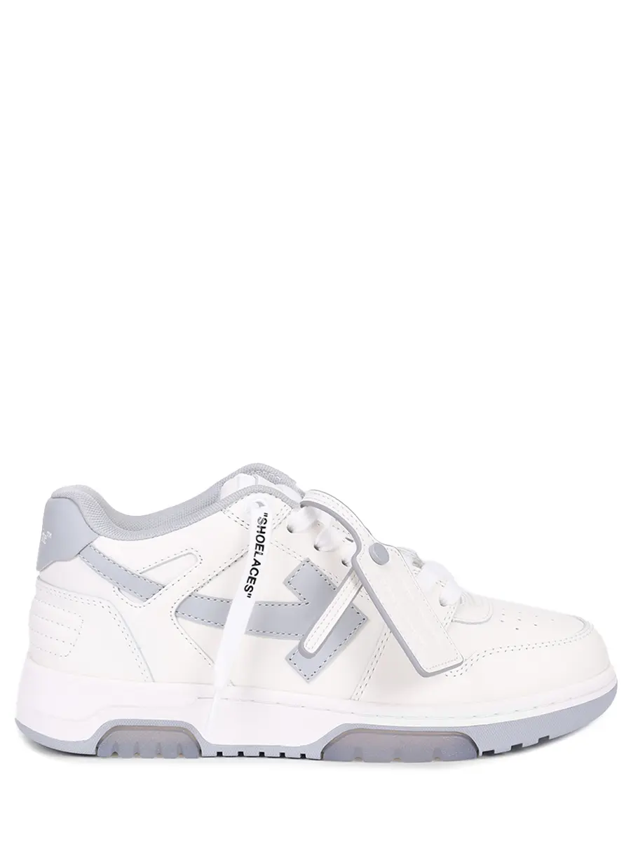Кеды кожаные Out of Office OFF-WHITE OWIA259C99LEA0180109 Серый 
