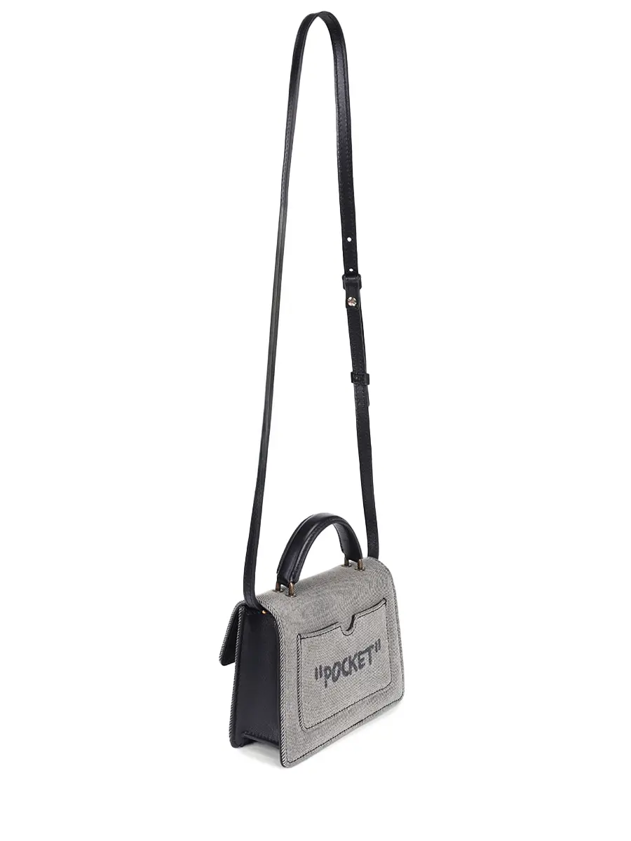 Сумка джинсовая Jitney Quote OFF-WHITE OWNP063F25DEN0011110 Серый  Фото 3