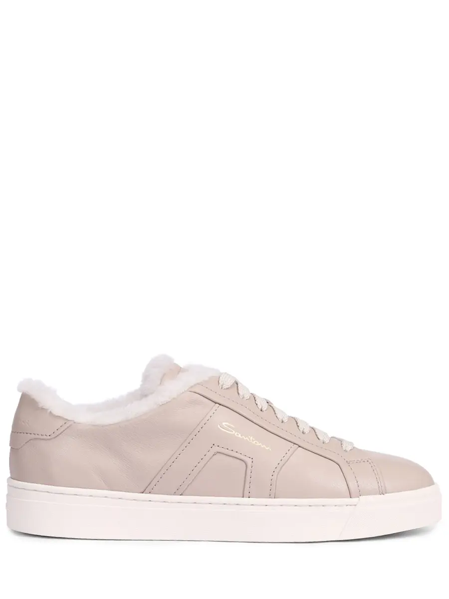 Кеды кожаные на меху SANTONI WBGG61419PNNPXWLE19 Бежевый 