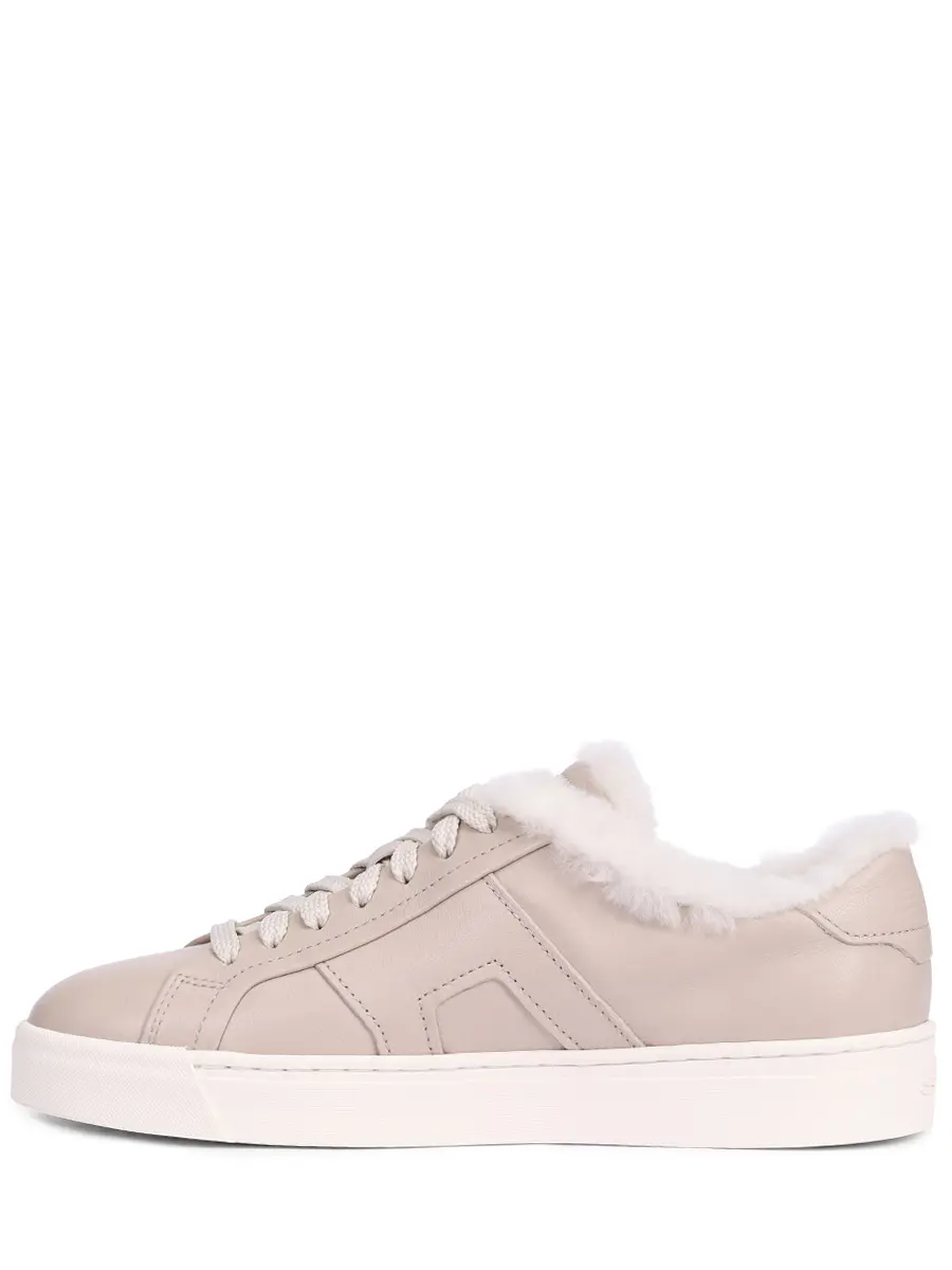 Кеды кожаные на меху SANTONI WBGG61419PNNPXWLE19 Бежевый  Фото 3