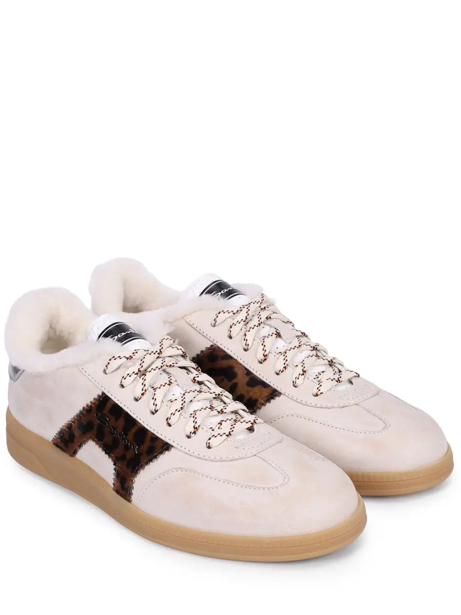 Кеды замшевые на меху SANTONI WBPG61430FARPAVAD50 Кремовый  Фото 2