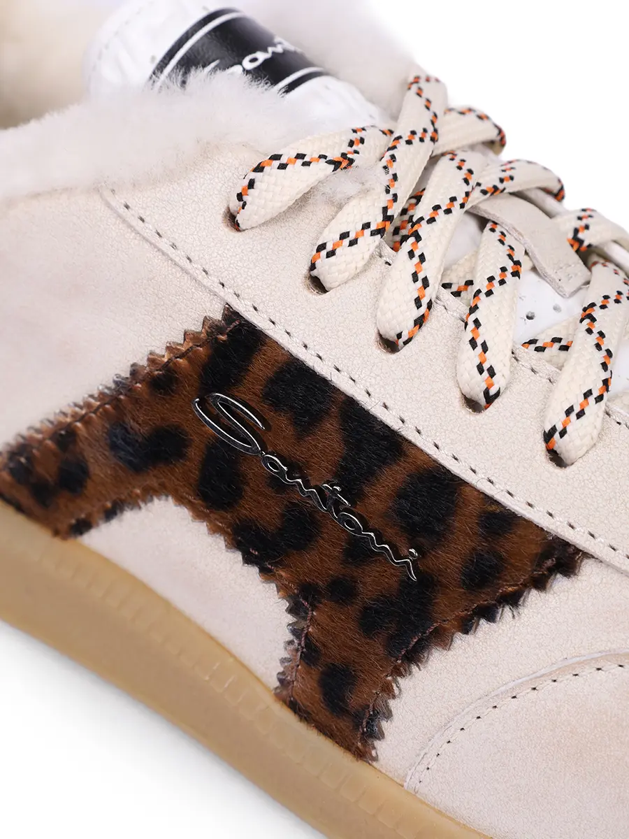 Кеды замшевые на меху SANTONI WBPG61430FARPAVAD50 Кремовый  Фото 5