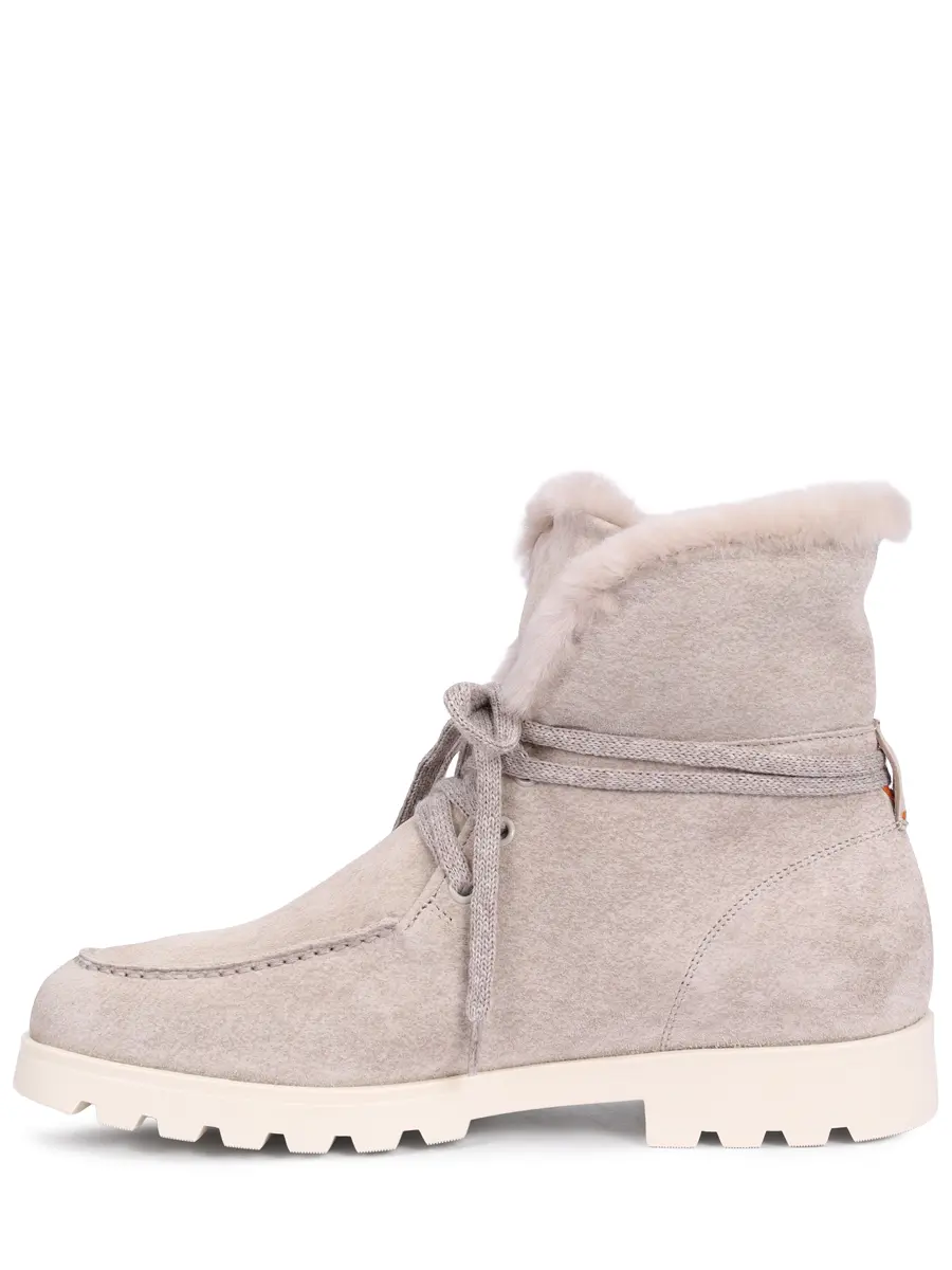 Ботинки из нубука на меху SANTONI WTDG71048TIRAHFRE90 Бежевый  Фото 3
