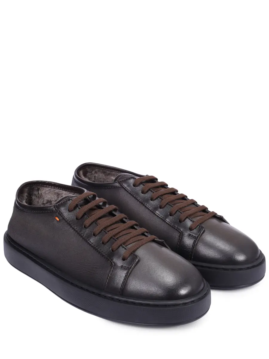 Кеды кожаные на меху SANTONI MBCG21533NEAPECET50 Коричневый  Фото 2