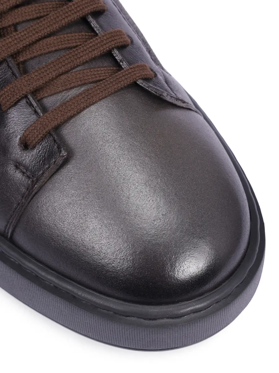 Кеды кожаные на меху SANTONI MBCG21533NEAPECET50 Коричневый  Фото 5