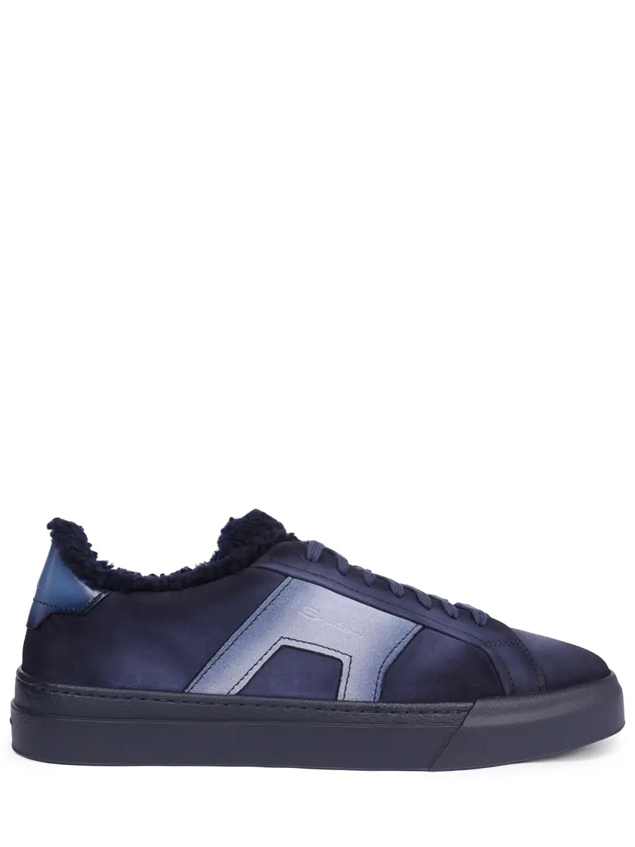 Кеды из нубука на меху SANTONI MBGG22124OCNPPIDU59 Синий 