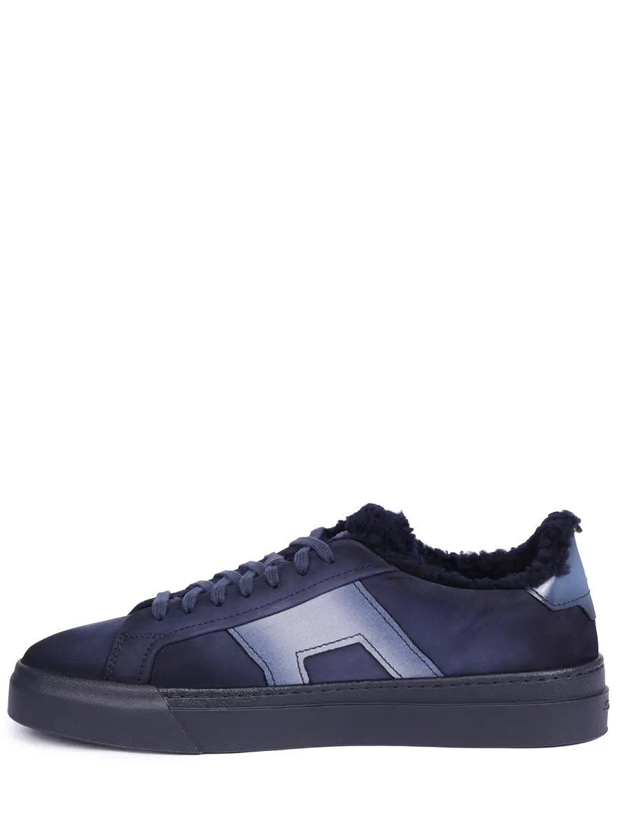 Кеды из нубука на меху SANTONI MBGG22124OCNPPIDU59 Синий  Фото 3