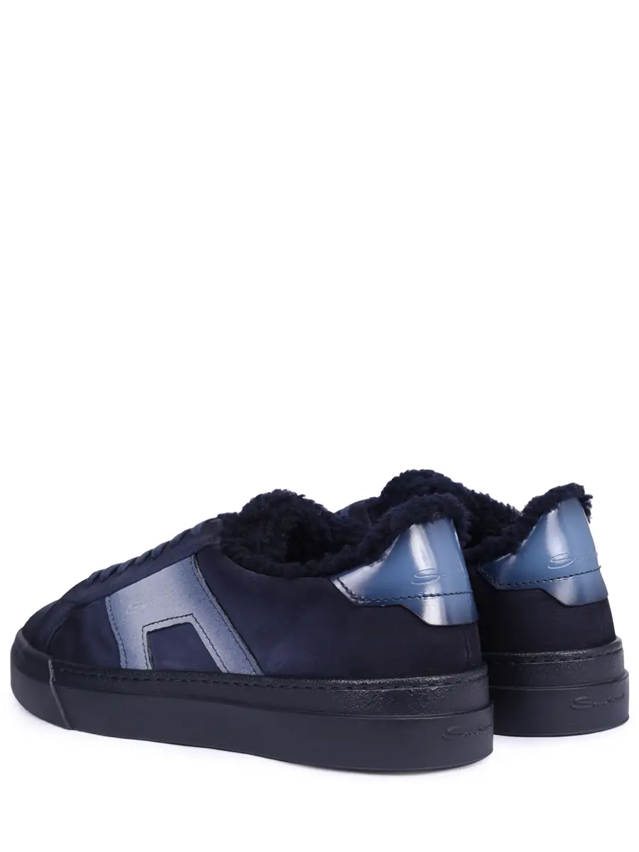 Кеды из нубука на меху SANTONI MBGG22124OCNPPIDU59 Синий  Фото 4