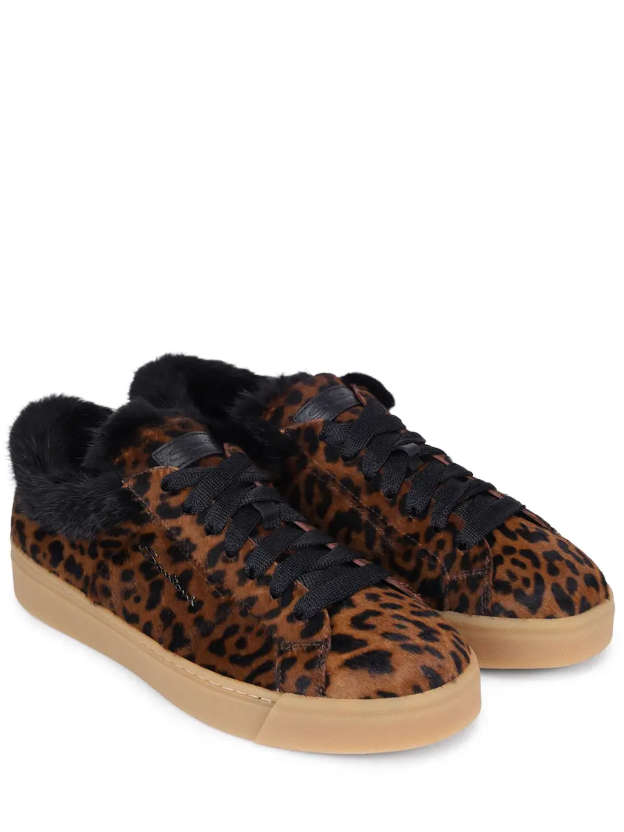 Кеды кожаные на меху SANTONI WBGT61443FARPAVNC40 Коричневый  Фото 2