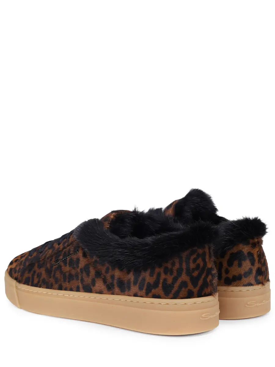 Кеды кожаные на меху SANTONI WBGT61443FARPAVNC40 Коричневый  Фото 4