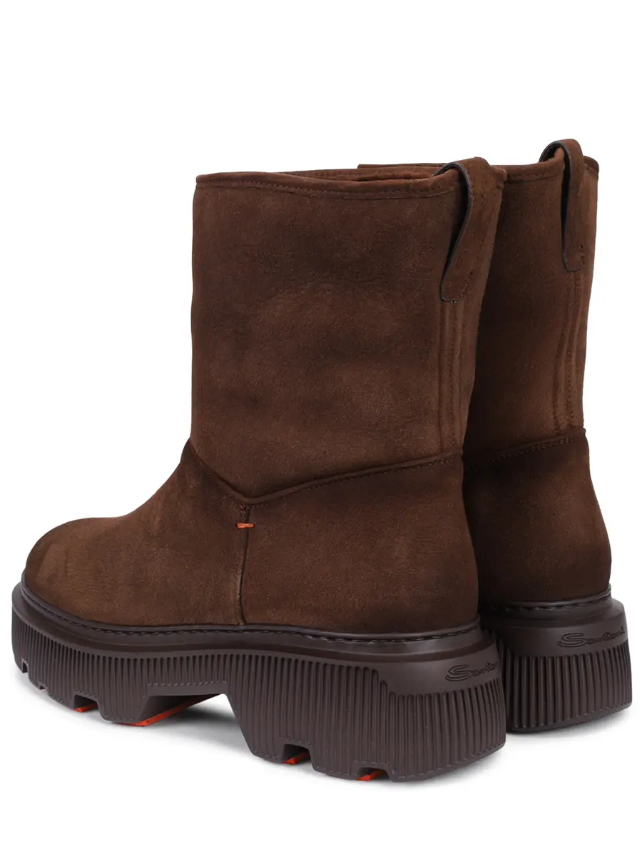 Полусапоги замшевые на меху SANTONI WTCW71965GA2ARYHS26 Коричневый  Фото 4