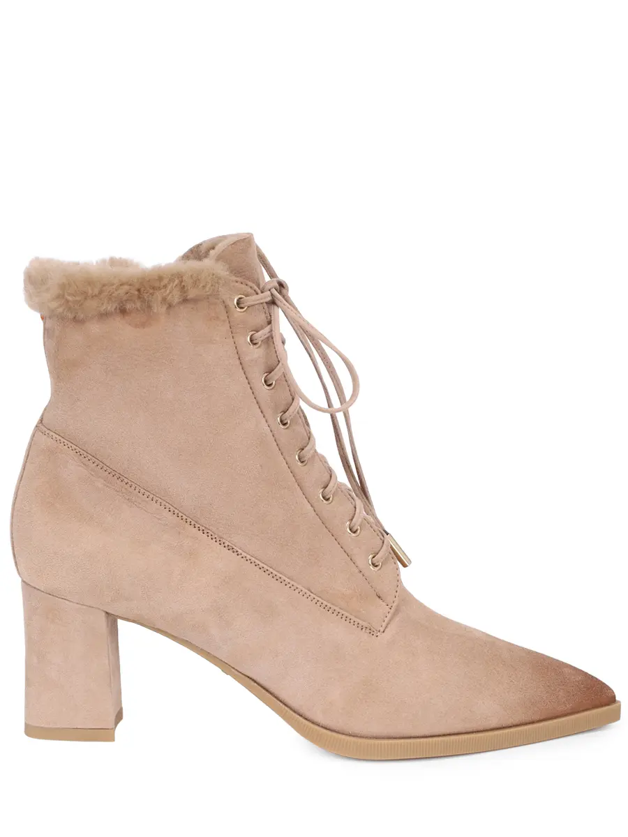 Ботильоны замшевые на меху SANTONI WTEZ71936PC4AHGIM23 Бежевый 