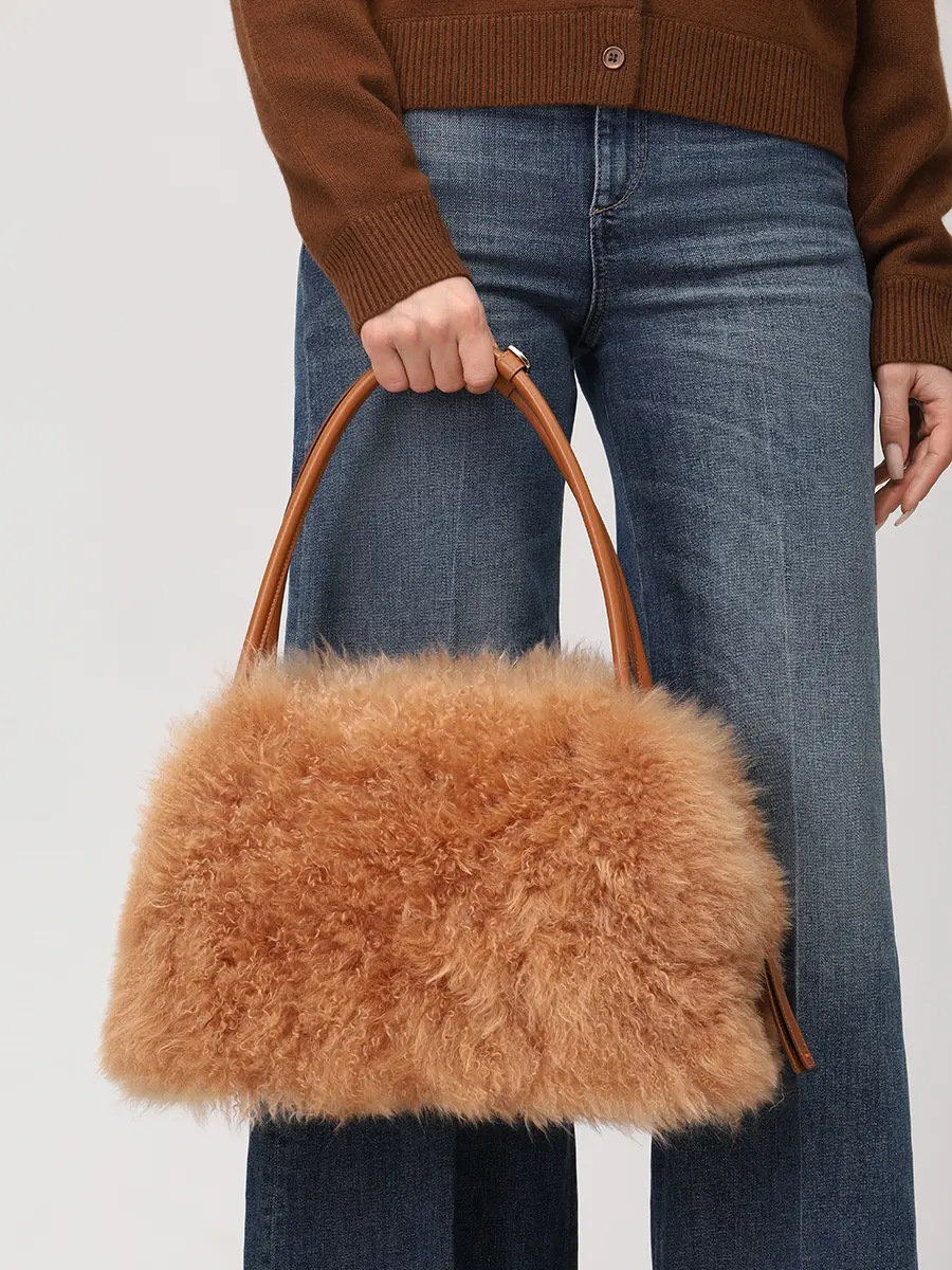 Сумка меховая SANTONI DFBBA2810BA-HHEMC55 Бежевый  Фото 2