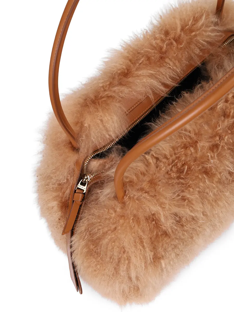 Сумка меховая SANTONI DFBBA2810BA-HHEMC55 Бежевый  Фото 4