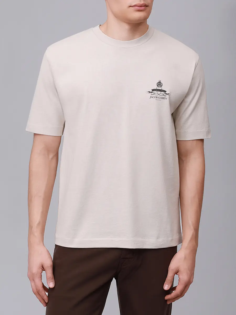 Футболка хлопковая JACOB COHEN 40007 001 M4526 TO A83 Светло- Серый  Фото 4
