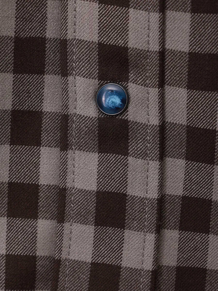 Рубашка Regular Fit шерстяная JACOB COHEN C0025 001 T804A RW 0539Q Клетка  Фото 6