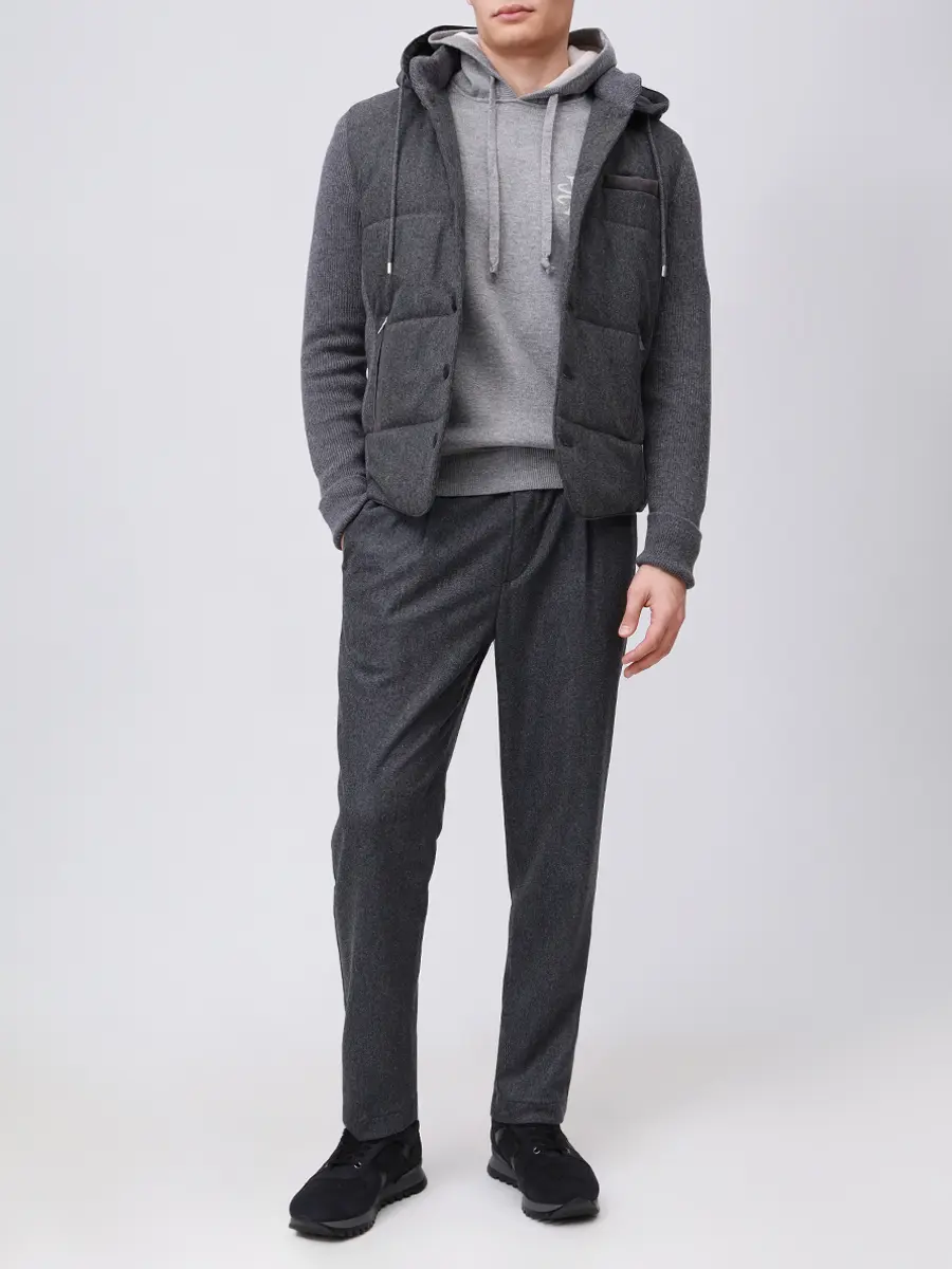 Худи шерстяное JACOB COHEN SL001 000 XA001 FL B733 Серый  Фото 2