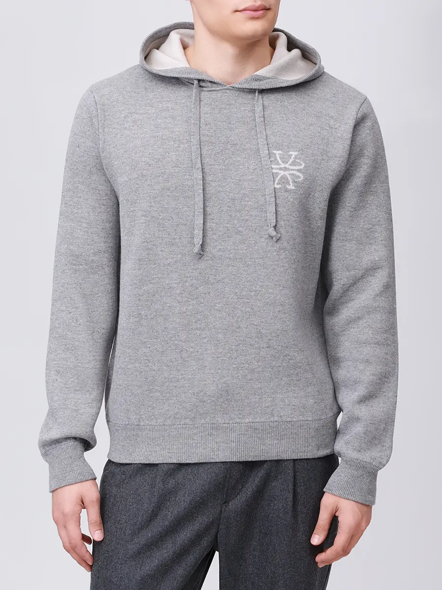Худи шерстяное JACOB COHEN SL001 000 XA001 FL B733 Серый  Фото 4