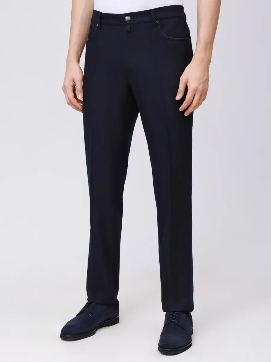 Брюки шерстяные BERWICH 5Talc19_lp1913x navy Темно- Синий  Фото 4