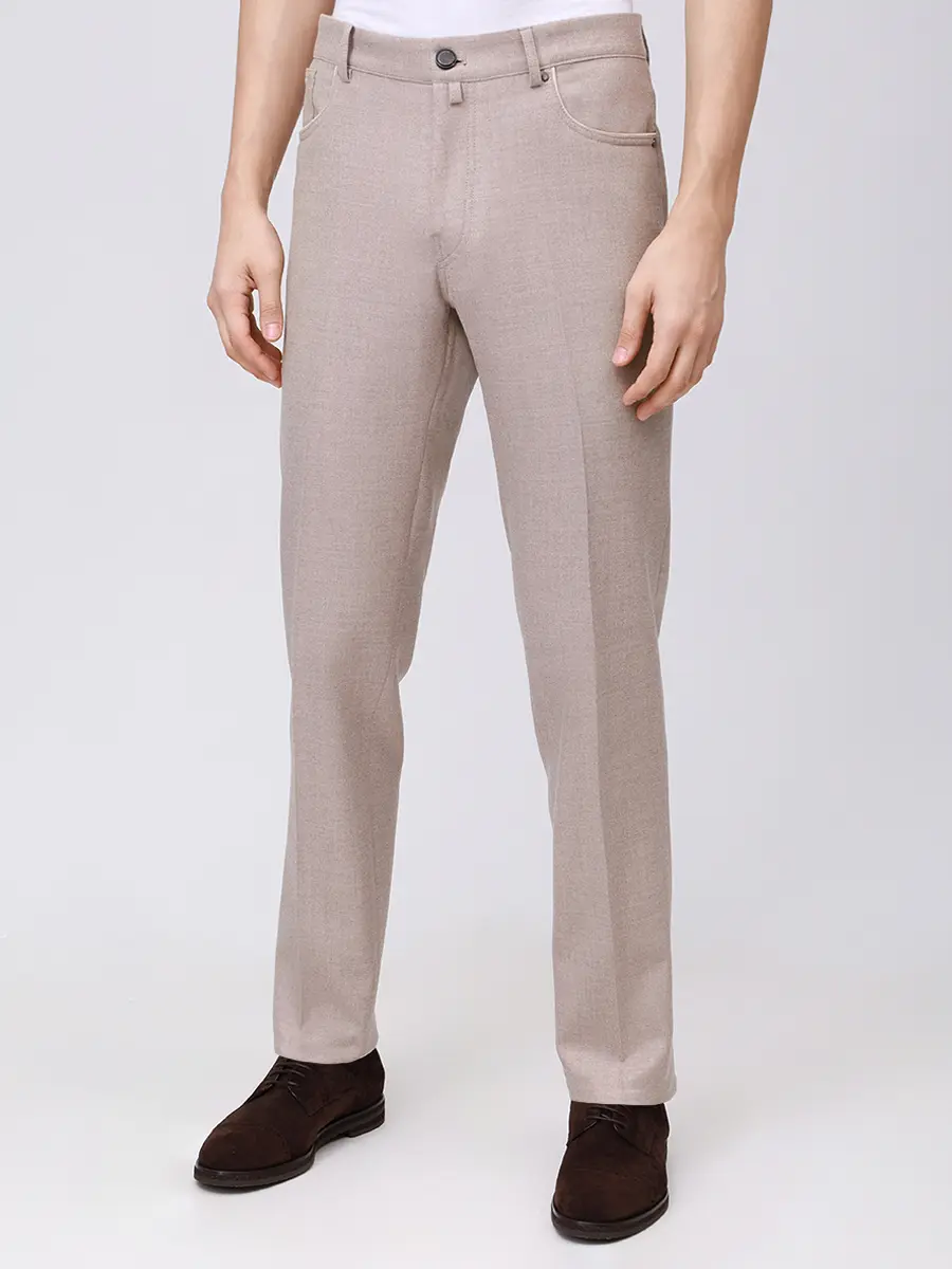 Брюки шерстяные BERWICH 5Talc19_lp1913x desert Бежевый  Фото 4