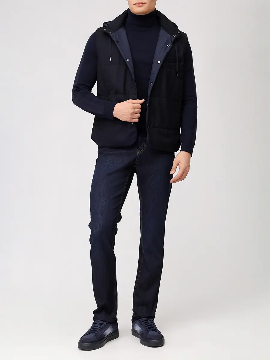 Жилет шерстяной CAPOBIANCO 19M140.FLNY.200T Синий  Фото 2