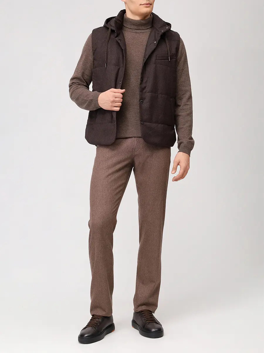 Жилет шерстяной CAPOBIANCO 19M140.FLNY.300T Коричневый  Фото 2