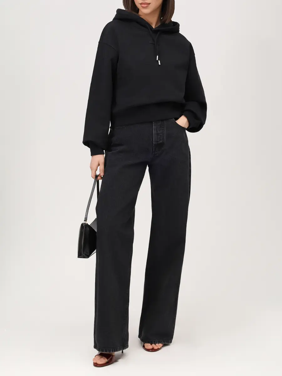 Худи хлопковое JACQUEMUS 24EHOW00247AJ00109 990 Черный  Фото 2