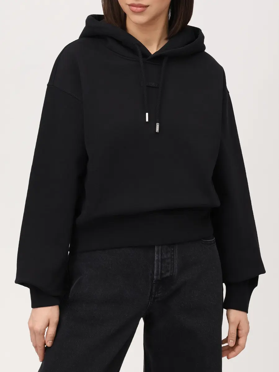 Худи хлопковое JACQUEMUS 24EHOW00247AJ00109 990 Черный  Фото 4