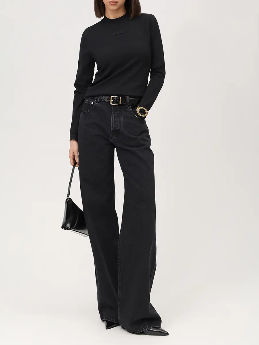Лонгслив хлопковый JACQUEMUS 24ETSW00155AJ00124 990 Черный  Фото 2