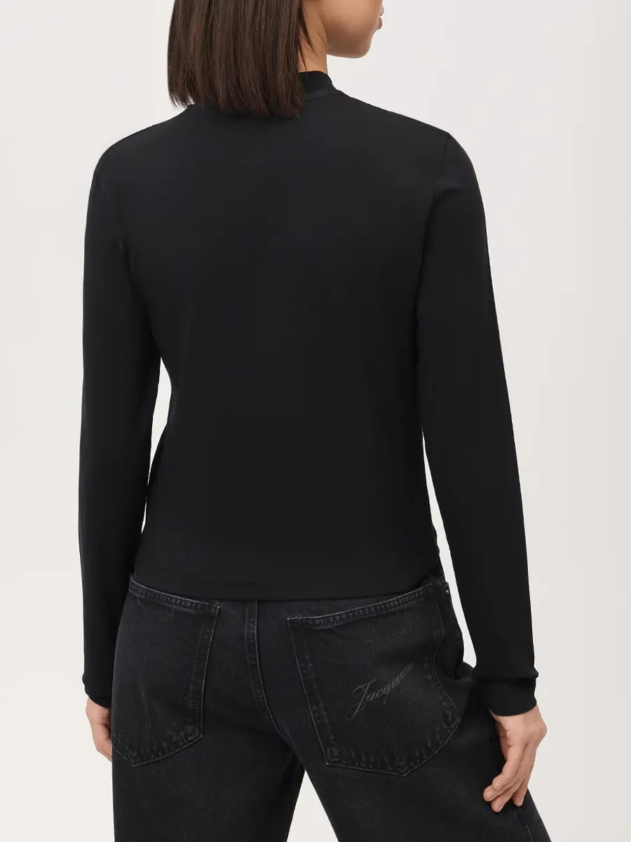 Лонгслив хлопковый JACQUEMUS 24ETSW00155AJ00124 990 Черный  Фото 3