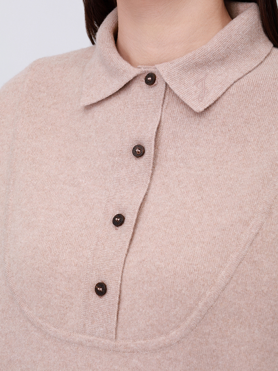 Поло шерстяное JACQUEMUS 25HSWW00623AK00276 150 Бежевый  Фото 5