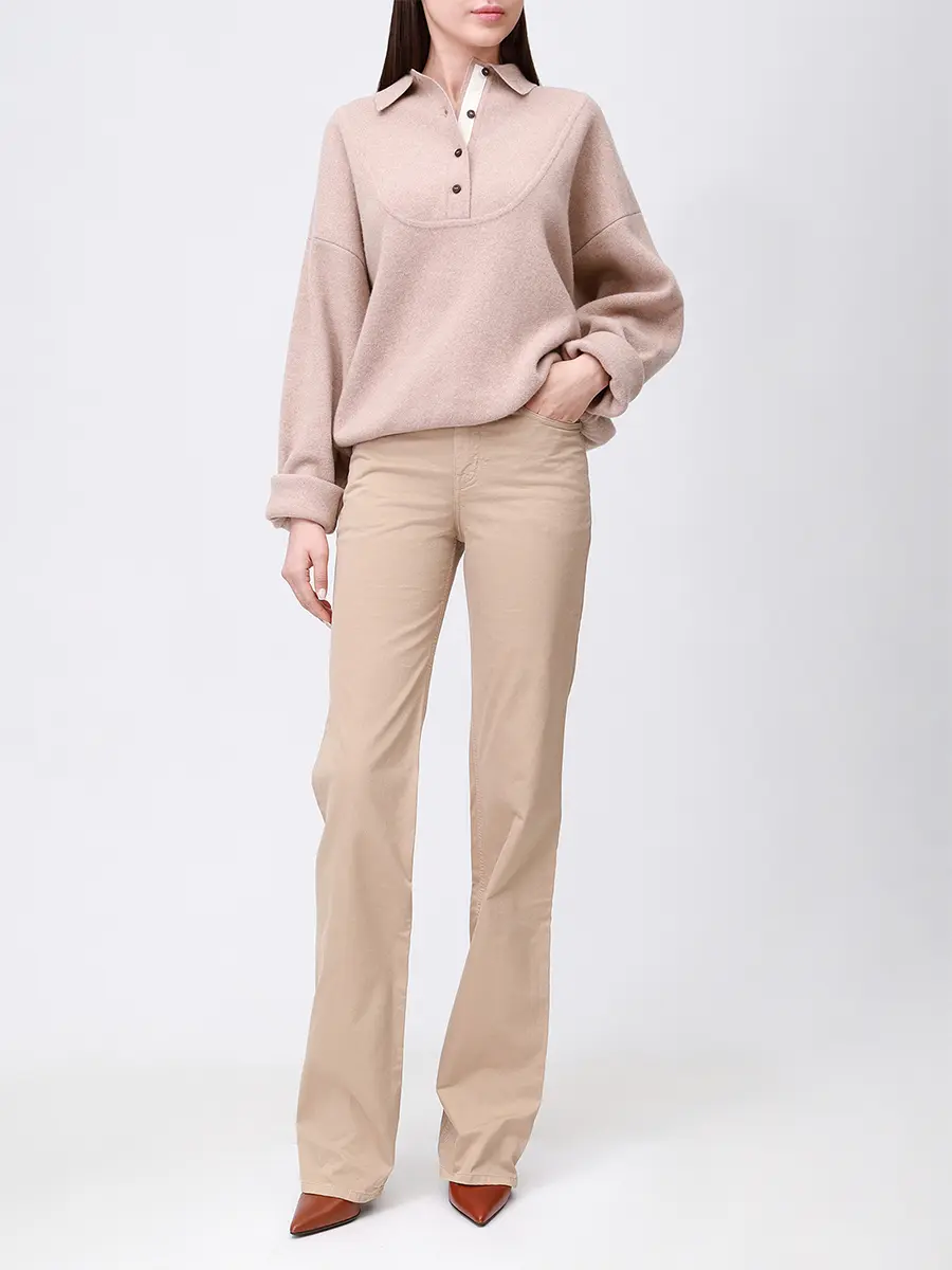 Поло шерстяное JACQUEMUS 25HSWW00623AK00276 150 Бежевый  Фото 2
