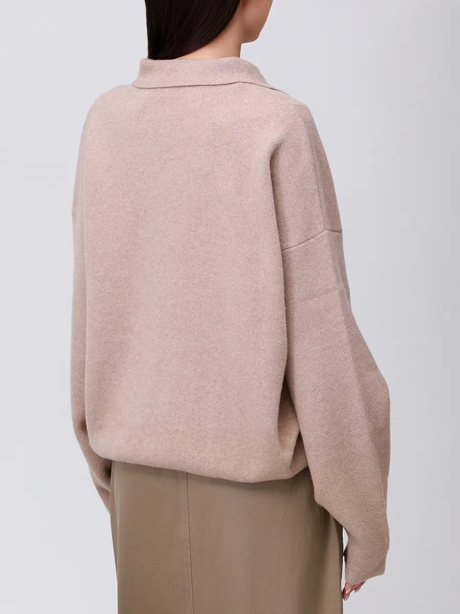 Поло шерстяное JACQUEMUS 25HSWW00623AK00276 150 Бежевый  Фото 3