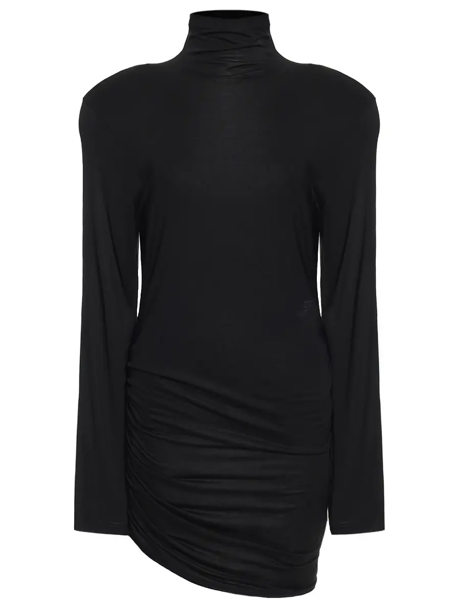 Платье из вискозы и шелка JACQUEMUS 25HDRW00710AJ00234 990 Черный 