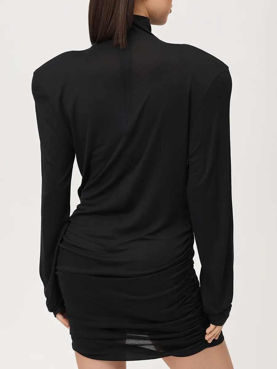 Платье из вискозы и шелка JACQUEMUS 25HDRW00710AJ00234 990 Черный  Фото 3
